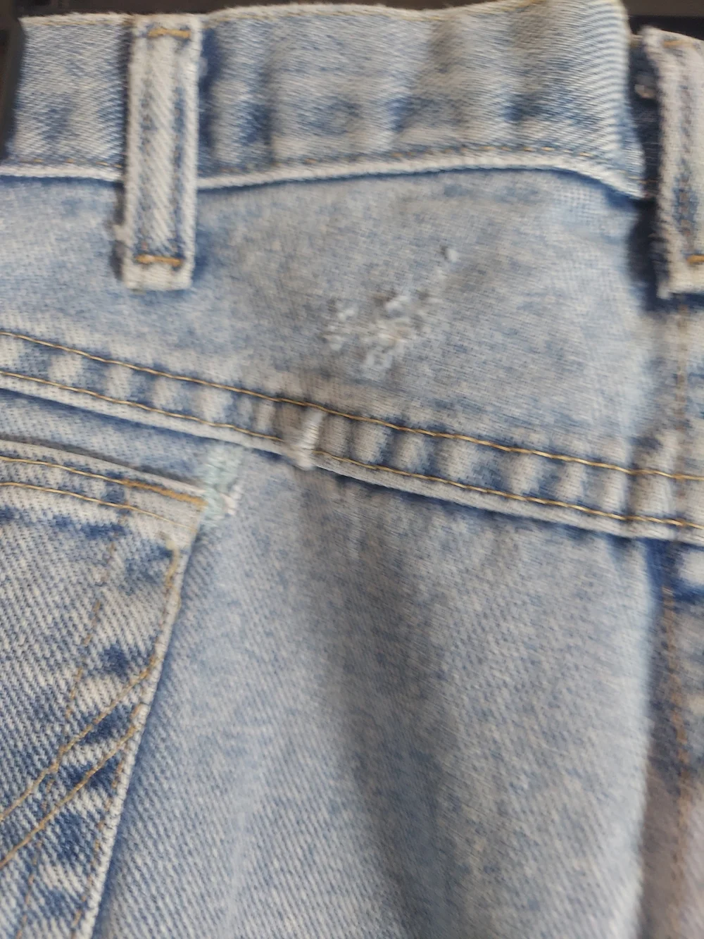 Wrangler Men's Big & Tall Jeans 48x30 Light Wash Worn-In Repaired Distressed